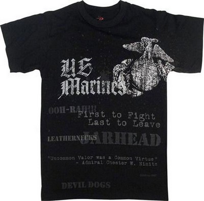 Military T-Shirts Retro Military US Marines Tee