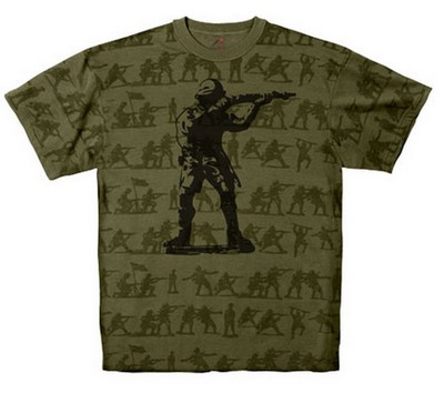 Vintage Soldier Pattern Olive Drab Tee 2XL