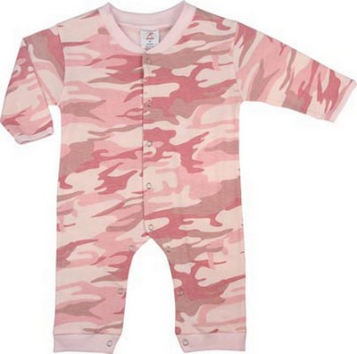 Baby Pink Camouflage Rompers Camouflage Long Sleeve Romper