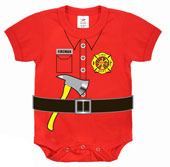 Infant Fireman Crawler Red Fireman Print Romper