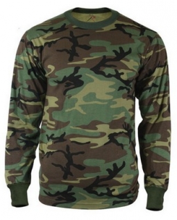 Camouflage Shirts - Woodland Camo Long Sleeve Shirt