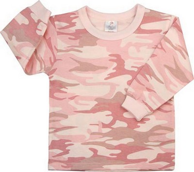 Baby's Camouflage Shirts Baby Pink Camo Long Sleeve Shirt