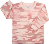 Baby's Camouflage Shirts Baby Pink Camo Long Sleeve Shirt