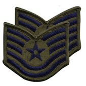 USAF Rank Patch Set Technical Sergeant Subdued