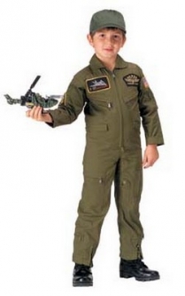 Kids Top Gun Military Flight Coveralls With Insignia Patches