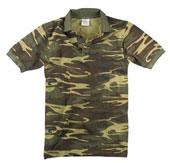 Vintage Camo Golf Shirts Woodland Camouflage SMALL