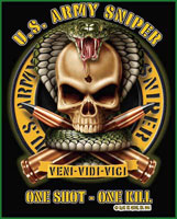 Military T-Shirts Black Ink US Army Sniper Shirt