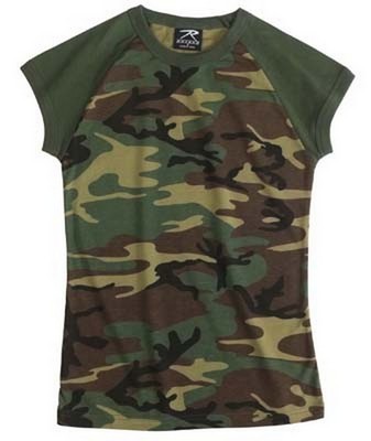Womens Camouflage Woodland Camo Womens T-Shirt 2XL