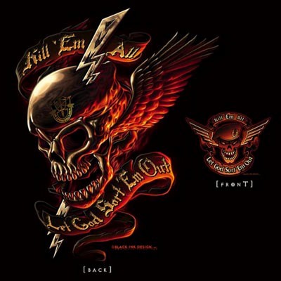 Military T-Shirts Kill 'Em All Skull T-Shirt 2XL