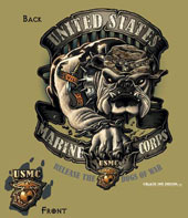 USMC Bulldog T-Shirts Tan