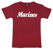 Military Shirts Womens Marines Logo Red T-Shirt