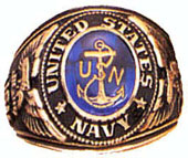 Military Rings Deluxe Engraved 18KT Gold Electroplate Rings NAVY