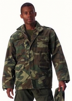 Vintage M-65 Field Jackets Woodland Camouflage Jacket