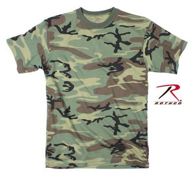 Camouflage T-Shirts - Woodland Camo Shirt 6XL