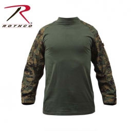 Woodland Digital Camo Sleeves Combat Shirt 2XL