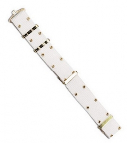 Military Style Pistol Belts - White Belt (Up To 46 Inches)