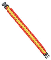 Paracord Bracelet Red/Yellow 3/4 Inch Wide Bracelet
