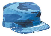 Camouflage Military Fatigue Caps - Sky Blue Camo Cap