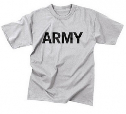 Grey Army Logo T-Shirt Moisture Wicking Army T