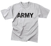 Grey Army Logo T-Shirt Moisture Wicking Army T
