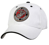 USMC Logo Caps Low Profile White Cap