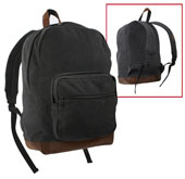 Vintage Teardrop Backpack Canvas With Leather Trim
