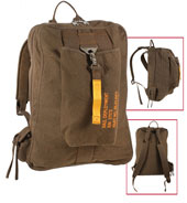 Vintage Military Flight Bag Brown Canvas Bag