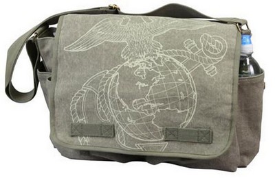 Vintage Messenger Bags Subdued USMC Logo