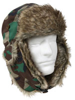 Woodland Camo Fur Flyers Hats