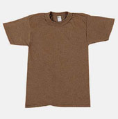 Military T-Shirts - Brown 100% Cotton Shirt 4XL
