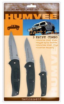 Humvee Tactical Three Knife Combo Set
