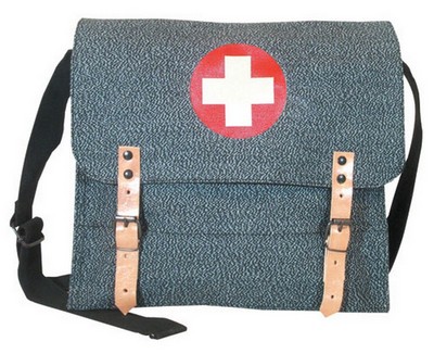 Retro German Military Style Medic Bag Salt/Pepper