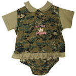 Baby Girl Marine Princess Digital Woodland Camo Dress Set