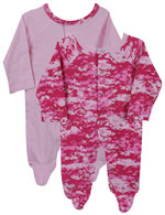 Digital Pink Camouflage Infant Rompers Set Of Two
