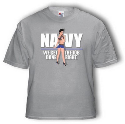 Retro Navy Pin Up Gal Short Sleeve T-Shirt