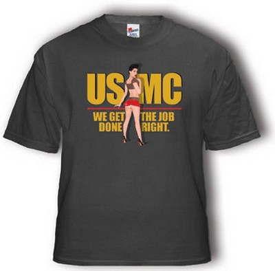 USMC T-Shirts Pin Up Gal Marine Shirt