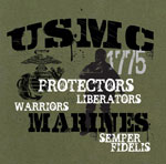 Graphic Military Shirt Vintage USMC 1775 Tee