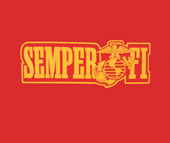 Semper Fi Logo T-Shirt Red/Gold Shirt