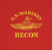 US Marines T-Shirts Red Marines Recon T