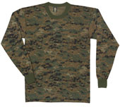 Kid's Camo Shirts Digital Woodland Camo Long Sleeves