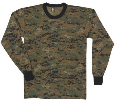 Digital Woodland Camo Long Sleeve Shirt