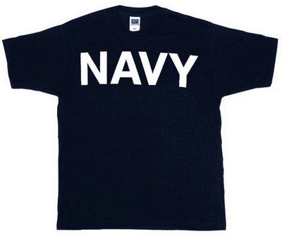 Military T-Shirts Navy Logo Shirt Black/White