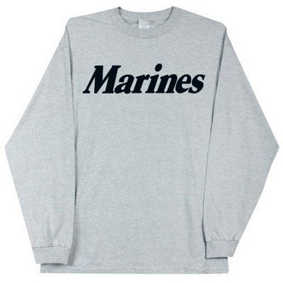Marines Shirt Long Sleeve Grey Marine T-Shirt