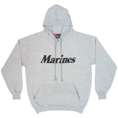 Kid's Marines Hoodie Grey/Black Pullover Hoodie