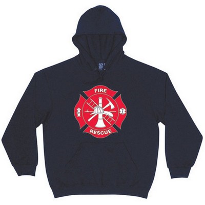 Fire Rescue Hoodie Sweatshirt Navy/Red
