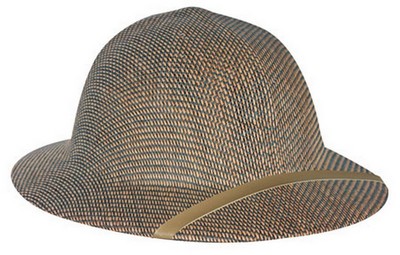 Pith Helmet Tan/Green Retro Pith Helmet