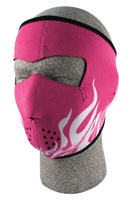 Flames Full Facemask Pink/White Flames Mask
