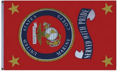 Marines Banner Served With Pride Flag