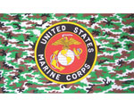 USMC Flag Round Seal on Camo Field 3x5