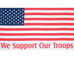 We Support Our Troops American Flag Banner